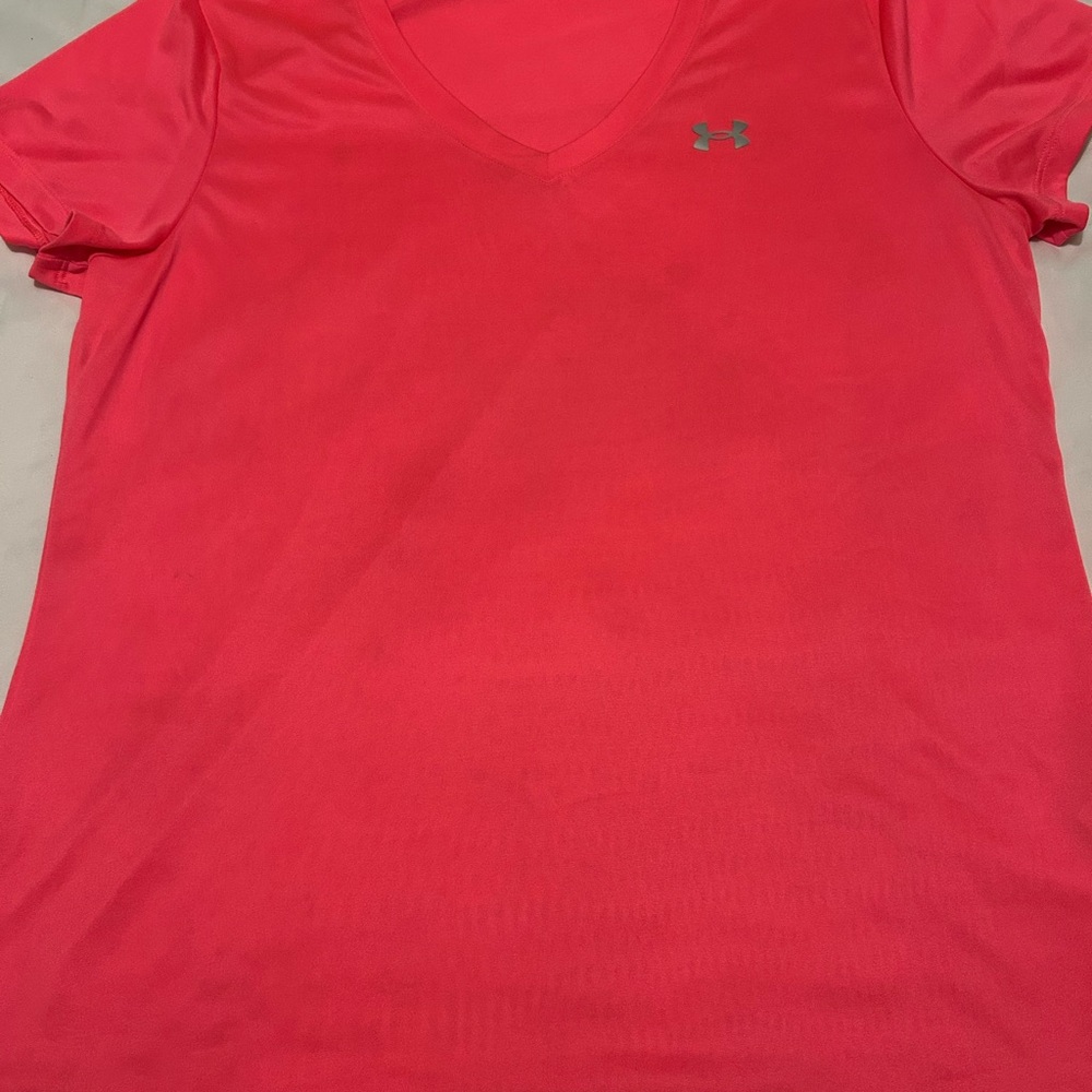 Under Armour Women's Bright Pink V-Neck Tee